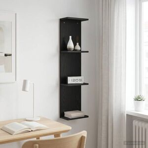 Imagine vidaXL Raft de perete Stejar Negru 25 x 15 x 100 cm Lemn prelucrat