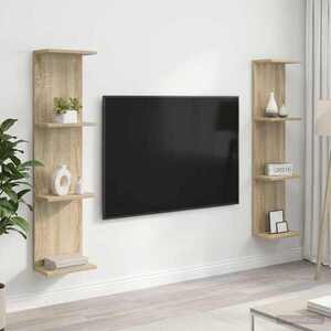 Imagine vidaXL Raft de perete 2 buc. Stejar Sonoma 25 x 15 x 100 cm