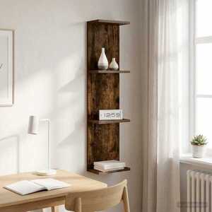 Imagine vidaXL Raft de perete Stejar fumuriu 25 x 15 x 100 cm Lemn prelucrat