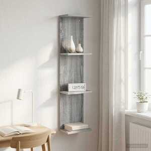 Imagine vidaXL Raft de perete Sonoma gri 25 x 15 x 100 cm Lemn prelucrat