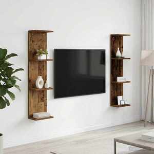 Imagine vidaXL Raft de perete 2 buc. Lemn vechi 25 x 15 x 100 cm