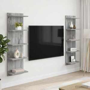 Imagine vidaXL Raft de perete 2 buc. Sonoma gri 30 x 15 x 100 cm