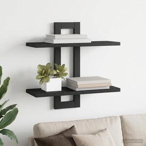 Imagine vidaXL Rafturi suspendate Stejar Negru 40 x 15 x 40 cm Lemn prelucrat