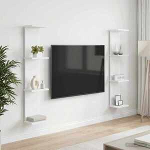 Imagine vidaXL Raft de perete 2 buc. Alb 22 x 15 x 100 cm Lemn prelucrat