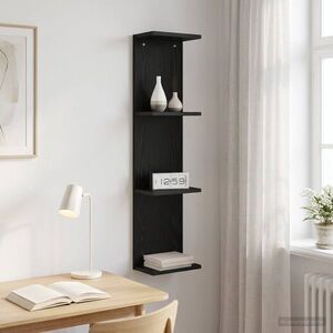 Imagine vidaXL Raft de perete Stejar Negru 22 x 15 x 100 cm Lemn prelucrat