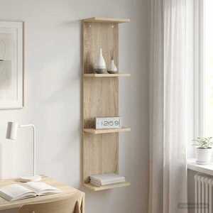 Imagine vidaXL Raft de perete Stejar Sonoma 22 x 15 x 100 cm Lemn prelucrat