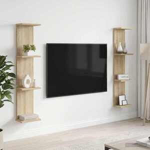 Imagine vidaXL Raft de perete 2 buc. Stejar Sonoma 22 x 15 x 100 cm