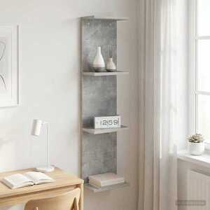 Imagine vidaXL Raft de perete Gri Beton 22 x 15 x 100 cm Lemn prelucrat