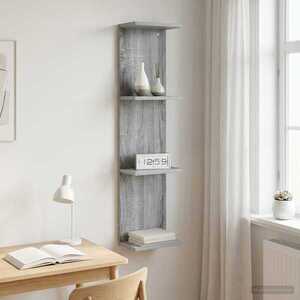 Imagine vidaXL Raft de perete Sonoma gri 22 x 15 x 100 cm Lemn prelucrat