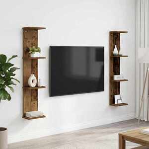Imagine vidaXL Raft de perete 2 buc. Lemn vechi 22 x 15 x 100 cm