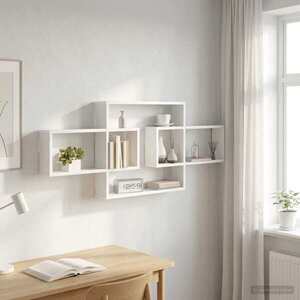 Imagine vidaXL Raft de perete Alb 130 x 10 x 50 cm Lemn prelucrat