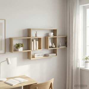 Imagine vidaXL Raft de perete Stejar Sonoma 130 x 10 x 50 cm Lemn prelucrat