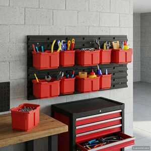 Imagine vidaXL Racord pentru Containere Negru și roșu 77, 5 x 2 x 39 cm