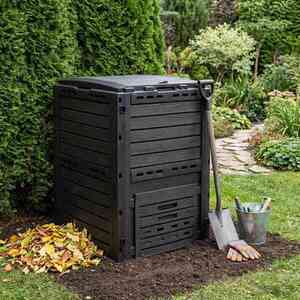 Imagine vidaXL Compostor de grădină Negru 59, 5 x 60 x 81, 5 cm 280 l 100% PP