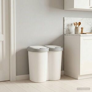 Imagine vidaXL Coș de gunoi Alb 49, 5 x 30 x 46, 5 cm PP