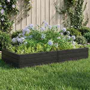 Imagine vidaXL Pat ridicat Negru 151 x 75, 5 x 25 cm PP