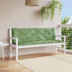 Imagine vidaXL Perne bancă de grădină, 2 buc, 150x50x7cm, model frunze, textil