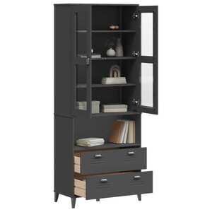 Imagine vidaXL Dulap înalt „VIKEN” gri antracit 80x40x200 cm lemn masiv de pin