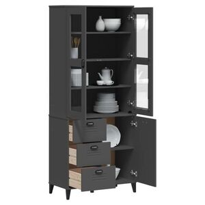 Imagine vidaXL Dulap înalt „VIKEN” gri antracit 80x40x190 cm lemn masiv de pin
