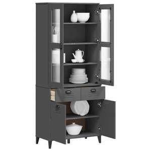 Imagine vidaXL Dulap înalt „VIKEN” gri antracit 80x40x190 cm lemn masiv de pin