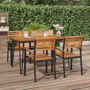 Imagine vidaXL Masă grădină picioare formă ac de păr 140x80x75 cm, lemn acacia