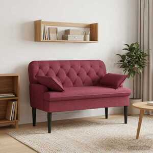 Imagine vidaXL Canapea cu capitonaj butonat Roșu Vin 111 x 68 x 80 cm Țesătură