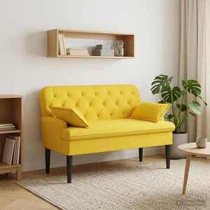 Imagine vidaXL Canapea cu capitonaj butonat Galben deschis 111 x 68 x 80 cm