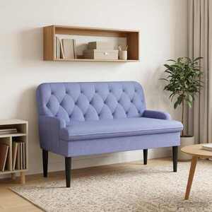 Imagine vidaXL Canapea cu capitonaj butonat Albastru Jeans 111 x 68 x 80 cm