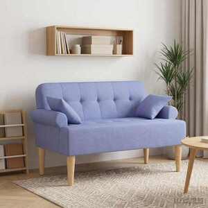 Imagine vidaXL Canapea cu capitonaj butonat Albastru Jeans 120 x 65 x 79 cm