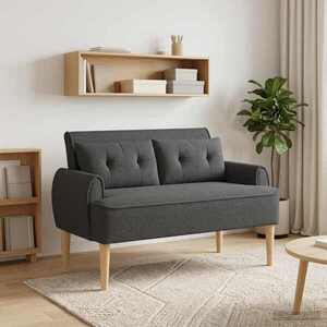 Imagine vidaXL Canapea cu capitonaj butonat Gri închis 117 x 67 x 77 cm Bouclé