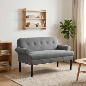 Imagine vidaXL Canapea cu capitonaj butonat Gri închis 120 x 66 x 78 cm