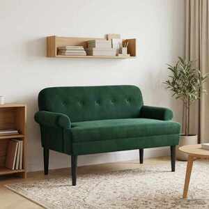 Imagine vidaXL Canapea cu capitonaj butonat Verde închis 120 x 66 x 78 cm