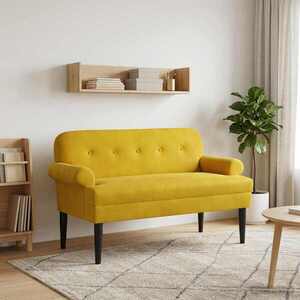 Imagine vidaXL Canapea cu capitonaj butonat Galben 120 x 66 x 78 cm Catifea