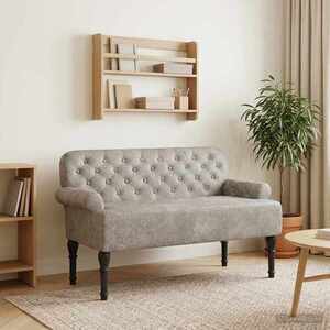Imagine vidaXL Canapea cu capitonaj butonat Gri deschis 120 x 65 x 78 cm