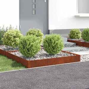 Imagine vidaXL Margine pentru gazon 4 buc. 100 x 100 x 20 cm Oțel Ruginit