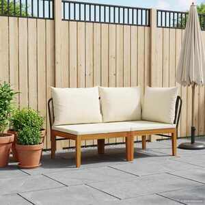 Imagine vidaXL 2 buc. Set de lounge pentru grădină cu perne natural