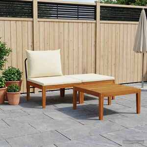 Imagine vidaXL 3 buc. Set de lounge pentru grădină cu perne natural
