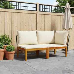 Imagine vidaXL 2 buc. Set de lounge pentru grădină cu perne natural