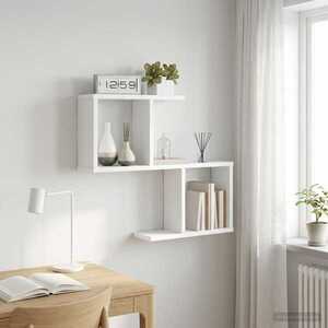 Imagine vidaXL Raft de perete Alb 60 x 12 x 50, 5 cm Lemn prelucrat