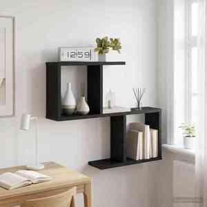 Imagine vidaXL Raft de perete Stejar Negru 60 x 12 x 50, 5 cm Lemn prelucrat