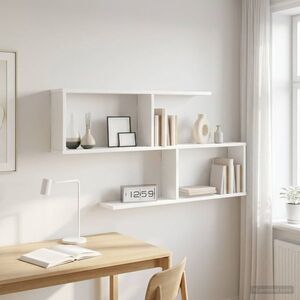 Imagine vidaXL Raft de perete Alb 100 x 12 x 50, 5 cm Lemn prelucrat