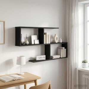 Imagine vidaXL Raft de perete Stejar Negru 100 x 12 x 50, 5 cm Lemn prelucrat