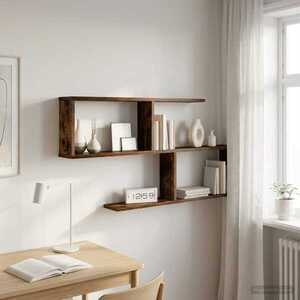 Imagine vidaXL Raft de perete Stejar fumuriu 100 x 12 x 50, 5 cm Lemn prelucrat