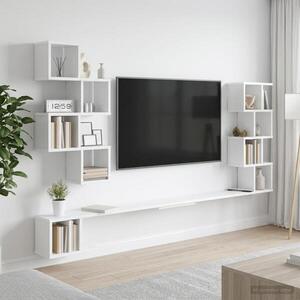Imagine vidaXL Raft pentru televizor montat pe perete Alb 200 x 15 x 94 cm