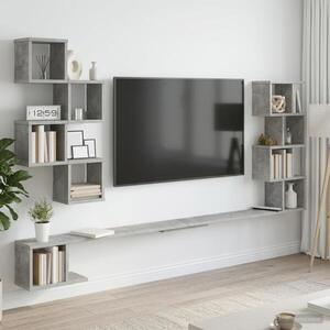 Imagine vidaXL Raft pentru televizor montat pe perete Gri Beton