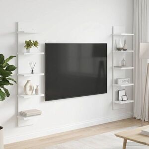 Imagine vidaXL Raft de perete 2 buc. Alb 22 x 15 x 100 cm Lemn prelucrat