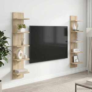 Imagine vidaXL Raft de perete 2 buc. Stejar Sonoma 22 x 15 x 100 cm