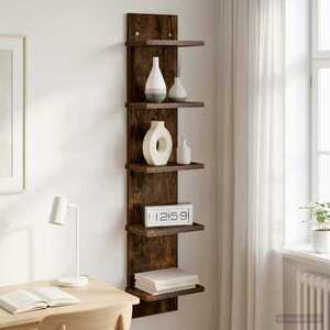 Imagine vidaXL Raft de perete Stejar fumuriu 22 x 15 x 100 cm Lemn prelucrat