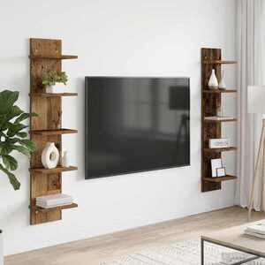 Imagine vidaXL Raft de perete 2 buc. Lemn vechi 22 x 15 x 100 cm