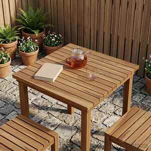 Imagine vidaXL Placă de masă 50 x 50 x 3, 5 cm Pătrat Lemn solid de tec natural